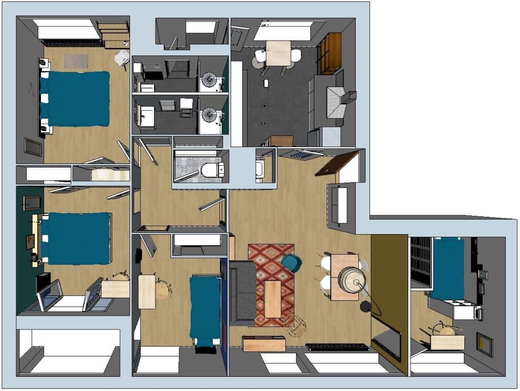 plan appartement rénovation architecture intérieur