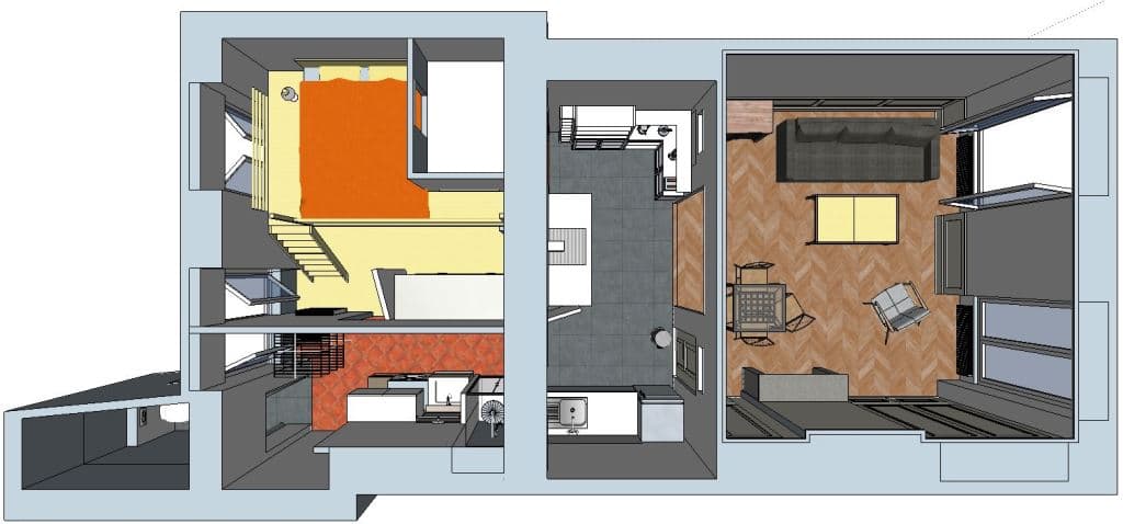 plan appartement optimisé mezzanine