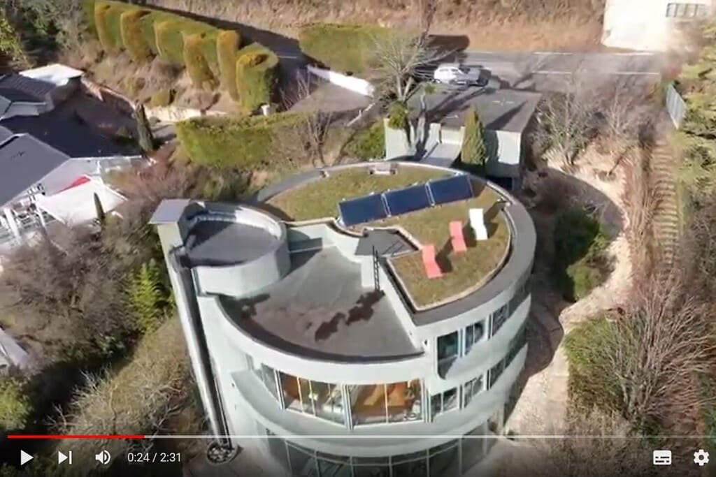 vue drône maison ronde architecte limonest youtube